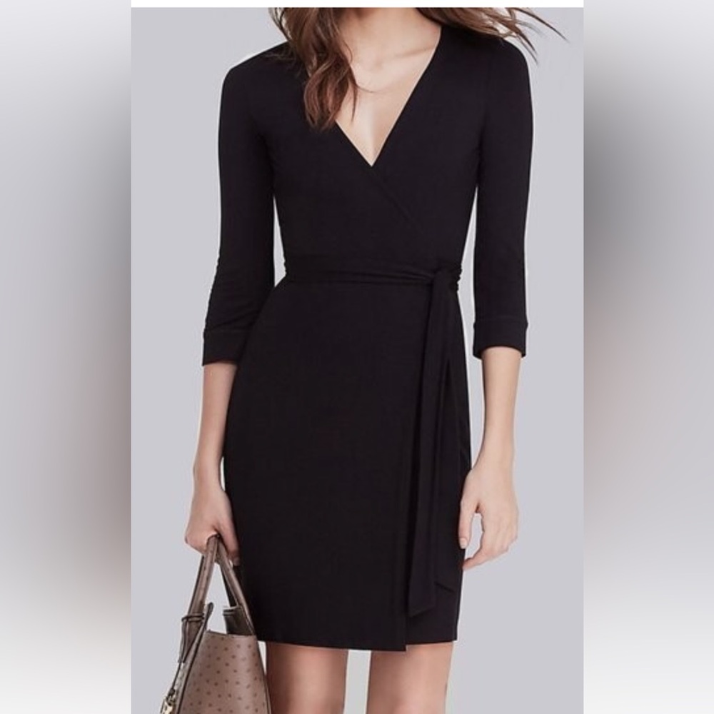 Diane Von Furstenberg Black Jersey Wrap Dress
